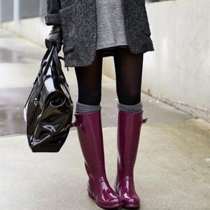 Burgundy rain boots